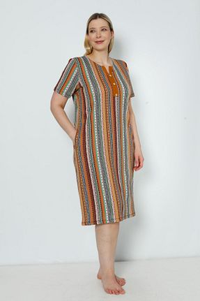 لباس سایز بزرگ رنگی زنانه پنبه ای İntensive - کد 830955539