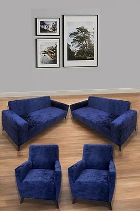 کاور مبل آبی مخمل HANSARAYHOME - کد 924629034