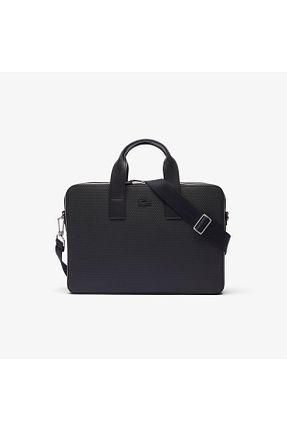 کیف لپ تاپ و مدارک مشکی مردانه چرم خالص Lacoste - کد 34392260