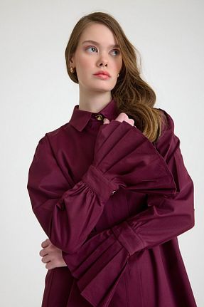 تونیک حجاب زرشکی زنانه پنبه ای VESNA - کد 924166726