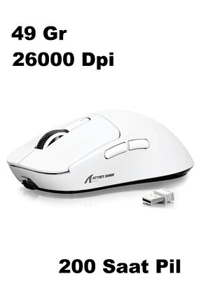 ماوس گیمر سفید 15000 Dpi ve üstü Attack Shark - کد 815416233