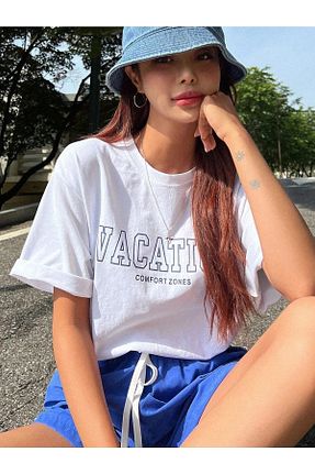 تیشرت سفید زنانه اورسایز Sweetline - کد 928289361