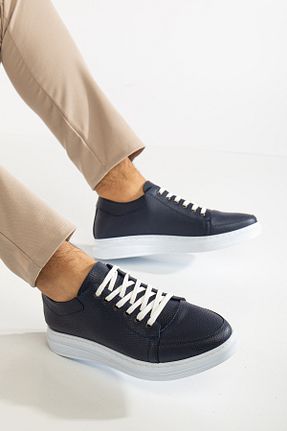 کفش اسنیکر سرمه ای مردانه چرم مصنوعی Zegeshoes - کد 921685377