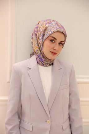 روسری بنفش پنبه ای Silk Home - کد 924640795