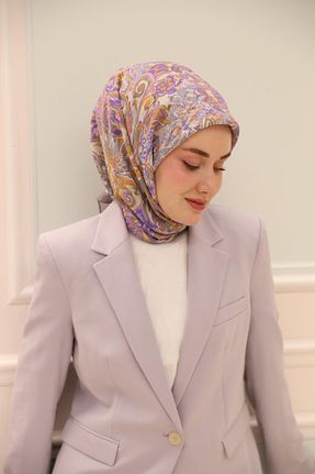روسری بنفش پنبه ای Silk Home - کد 924640795