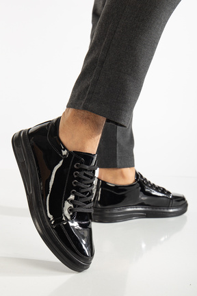 کفش اسنیکر مشکی مردانه چرم مصنوعی Zegeshoes - کد 922388280