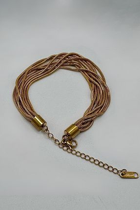 دستبند استیل (فولاد) طلائی زنانه استیل (فولاد) SOCHE - کد 852838269