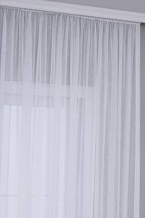 پرده توری سفید ریل دار Gauze Fabric Design - کد 925756738