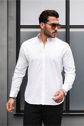 پیراهن سفید مردانه یقه قاضی Valiberta - کد 848195052