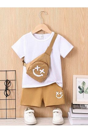 ست بالاتنه و پائین تنه سفید بچه گانه بافت DUBU BUTİK - کد 797661822