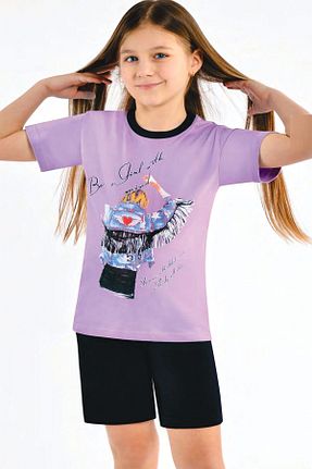 ست لباس راحتی بنفش بچه گانه چاپی Ersoy Çocuk Giyim - کد 924654422