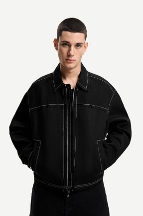 کت مشکی مردانه Relaxed Bershka - کد 924221470