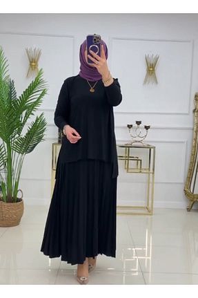 ست بالاتنه و پائین تنه حجاب مشکی زنانه رگولار modamira - کد 864010119