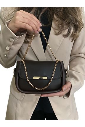 کیف دوشی قهوه ای زنانه چرم مصنوعی Melos Butik - کد 924253505