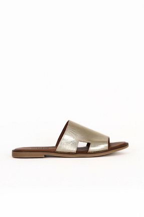 دمپائی طلائی زنانه چرم خالص Bueno Shoes - کد 924269381