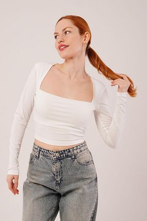 بلوز سفید زنانه ساده modaserdem - کد 921539534