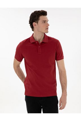 تیشرت قرمز مردانه یقه پولو Pierre Cardin - کد 924273238