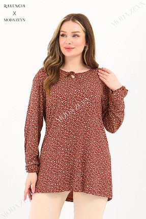 بلوز نارنجی زنانه یقه دوچرخه Ravencia - کد 924273467
