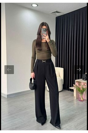 شلوار مشکی زنانه پنبه ای Gts - کد 924275987