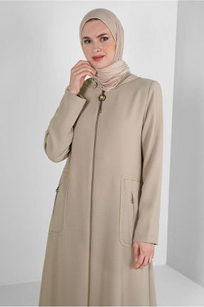 مانتو بلند حجاب بژ زنانه Alvina - کد 805630495