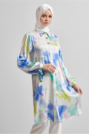تونیک حجاب سرمه ای زنانه %100 پنبه Alvina - کد 924281346