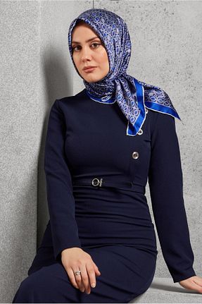 روسری آبی پلی استر Alvina - کد 895043961