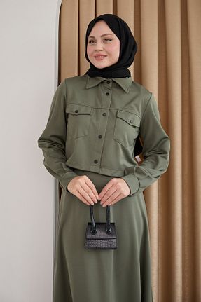 ست بالاتنه و پائین تنه حجاب خاکی رگولار InStyle - کد 924282285