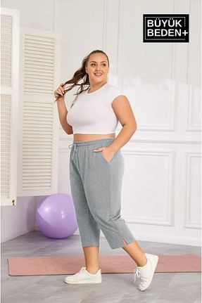 شلوارک و برمودا سایز بزرگ طوسی زنانه کش دار Superlife - کد 924318657