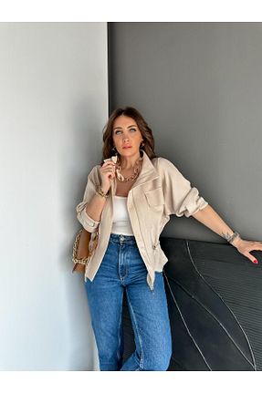 کت بژ زنانه رگولار Zerrincan Giyim - کد 924314294