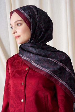 شال زرشکی زنانه پنبه ای Madame Polo - کد 924316148