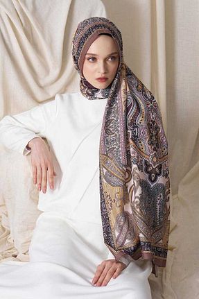شال قهوه ای زنانه پنبه ای Madame Polo - کد 924316689