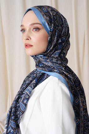 شال سرمه ای زنانه پنبه ای Madame Polo - کد 924315734