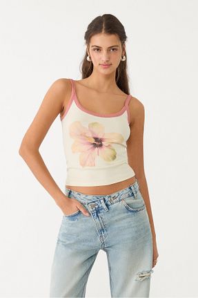 تیشرت نباتی زنانه Fitted Stradivarius - کد 924333131