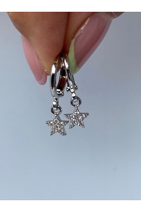 گوشواره جواهر طوسی زیرکن kurukafagift - کد 890340335