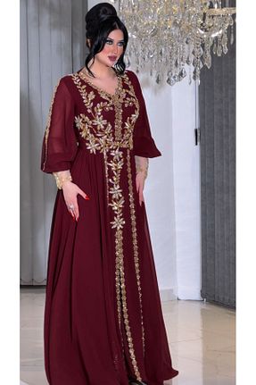 لباس مجلسی و فارغ التحصیلی زرشکی زنانه شیفون ZENABİYEM - کد 924332066