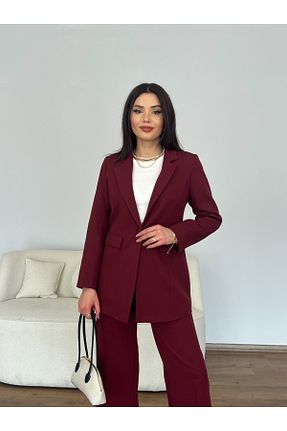 کت بلیزر زرشکی زنانه پلی استر Nesil - کد 924349235