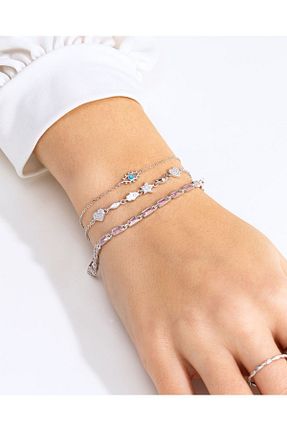 دستبند نقره سفید زنانه 925 عیار MEKS PRIVE - کد 924353728