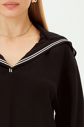 سوئیشرت مشکی زنانه ساده Allyco - کد 923664844