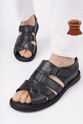 صندل مشکی مردانه پاشنه تخت Muggo - کد 754028096