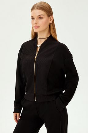 سوئیشرت مشکی زنانه ساده Allyco - کد 923556803