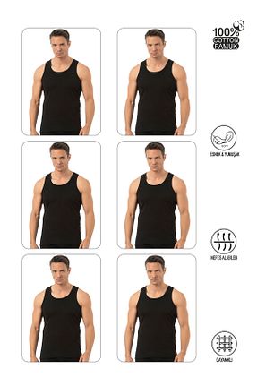 رکابی مشکی مردانه پنبه ای ÖZKAN underwear - کد 985161