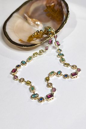 گردنبند استیل ( فولاد ) طلائی زنانه H&B Design - کد 920001000