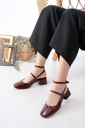 کفش پاشنه بلند کلاسیک زرشکی زنانه چرم لاکی Rivetta - کد 924372551