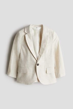 کت بلیزر بژ بچه گانه کتان H&M - کد 924396692