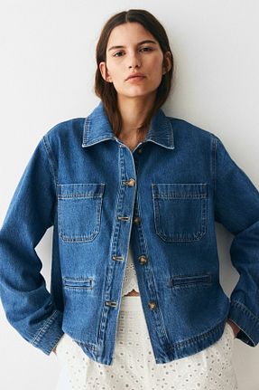 کت آبی زنانه Gabardin H&M - کد 924396468