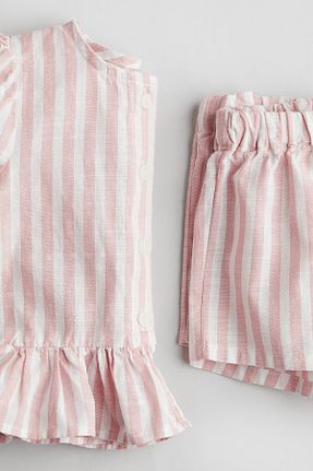 ست بالاتنه و پائین تنه صورتی بچه گانه پنبه ای H&M - کد 925038949