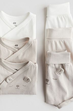 بادی بژ بچه گانه یقه هفت H&M - کد 925039026