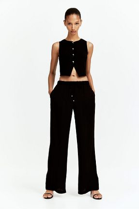 شلوار مشکی زنانه پنبه ای H&M - کد 924394837
