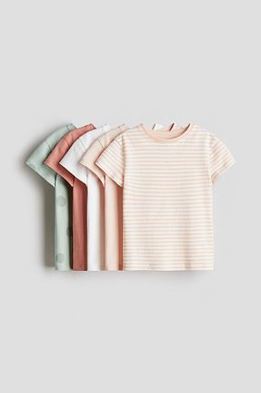 تیشرت سبز بچه گانه یقه دوچرخه H&M - کد 924396249