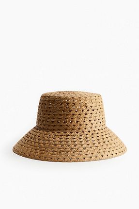 کلاه بژ زنانه حصیر H&M - کد 924396245